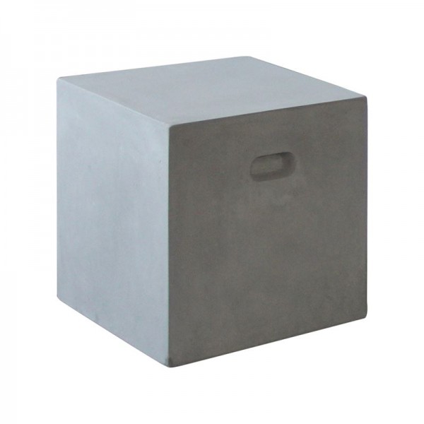 CONCRETE Cubic Σκαμπό Κήπου - Βεράντας, Cement Grey-Ε6203-Artificial Cement (Recyclable)-1τμχ- 37x37x40cm