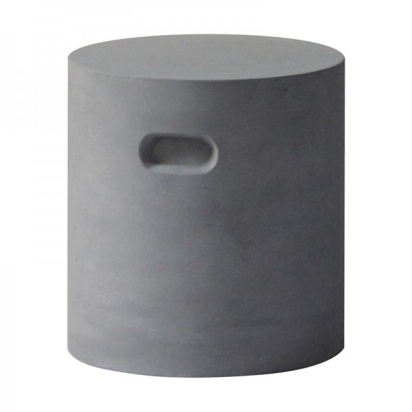 CONCRETE Cylinder Σκαμπό Κήπου - Βεράντας, Cement Grey-Ε6204-Artificial Cement (Recyclable)-1τμχ- Φ 37cm H.40cm