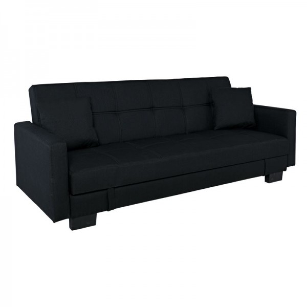 KELSO Καναπές - Κρεβάτι με Αποθηκευτικό Χώρο, 3Θέσιος, Ύφασμα Μαύρο-Ε9928,5-Ύφασμα-1τμχ- 197x81x80cm Bed:176x105x38cm