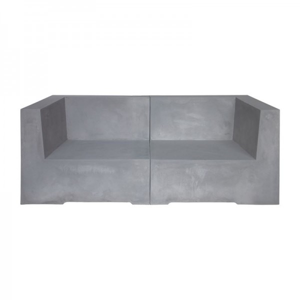 CONCRETE 2Θέσιος Kαναπές Κήπου - Βεράντας, Cement Grey-Ε6200,2-Artificial Cement (Recyclable)-1τμχ- 166x81x65cm