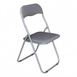 LINDA Καρέκλα Πτυσσόμενη Βαφή Γκρι, Pvc Γκρι-Ε557,5-Μέταλλο/PVC - PU-6τμχ- 43x46x80cm