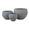 FLOWER POT-5  Set 3 τεμαχίων Cement Grey-Ε6304,S-Artificial Cement (Recyclable)-1τμχ- Φ32x26 - Φ43x32 - Φ55x40cm