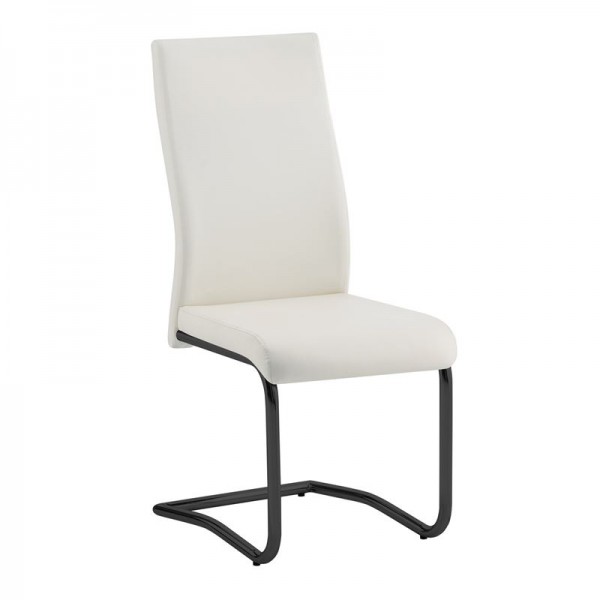 BENSON Καρέκλα Μέταλλο Βαφή Μαύρο, PVC Cream-ΕΜ931,1Μ-Μέταλλο/PVC - PU-4τμχ- 46x52x97cm