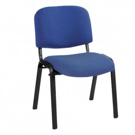 SIGMA Καρέκλα Στοιβαζόμενη Γραφείου Επισκέπτη, Μέταλλο Βαφή Μαύρο, Ύφασμα Μπλε-ΕΟ550,19W-Μέταλλο/Ύφασμα-1τμχ- 55x60x79cm / Σωλ.35x16/1mm