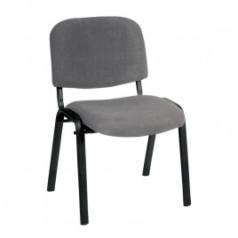 SIGMA Καρέκλα Στοιβαζόμενη Γραφείου Επισκέπτη, Μέταλλο Βαφή Μαύρο, Ύφασμα Γκρι-ΕΟ550,20W-Μέταλλο/Ύφασμα-1τμχ- 55x60x79cm / Σωλ.35x16/1mm