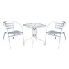 BALENO - FUNKY Set Βεράντας - Κήπου: Τραπέζι + 2 Πολυθρόνες Μέταλλο - Αλουμίνιο Άσπρο-Ε242,10S-Μέταλλο/Αλουμίνιο-1τμχ- Table:70x70x70 Chair:54x60x73