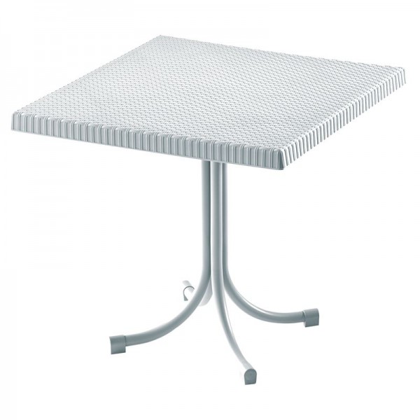 RONY Τραπέζι Κήπου - Βεράντας Άσπρο, Επιφάνεια PP, Βάση Μέταλλο-Ε394,2-Μέταλλο/PP - ABS - Polywood-1τμχ- 80x80x73cm