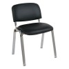 SIGMA Καρέκλα Στοιβαζόμενη Γραφείου Επισκέπτη, Χρώμιο, PVC Μαύρο-ΕΟ550,11W-Μέταλλο/PVC - PU-1τμχ- 55x60x79cm / Σωλ.35x16/1mm