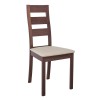 MILLER Καρέκλα Οξιά Καρυδί, PVC Εκρού-Ε782,3-Ξύλο/PVC - PU-2τμχ- 45x52x97cm