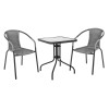 BALENO Set Κήπου - Βεράντας: Τραπέζι + 2 Πολυθρόνες Μέταλλο Ανθρακί - Wicker Mixed Grey-Ε240,12-Μέταλλο/Wicker-1τμχ- Table:70x70x70 Seat:53x58x77
