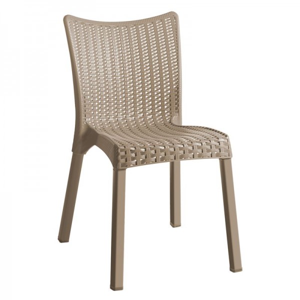 DORET Καρέκλα Στοιβαζόμενη PP Cappuccino, με πόδι αλουμινίου-Ε3803,1-PP - PC - ABS-1τμχ- 50x55x83cm