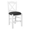 METRO Καρέκλα Οξιά Βαφή Εμποτισμού Άσπρο Κάθισμα Pu Μαύρο-Ρ967,Ε8Τ-Ξύλο/PVC - PU-1τμχ- 43x47x88cm