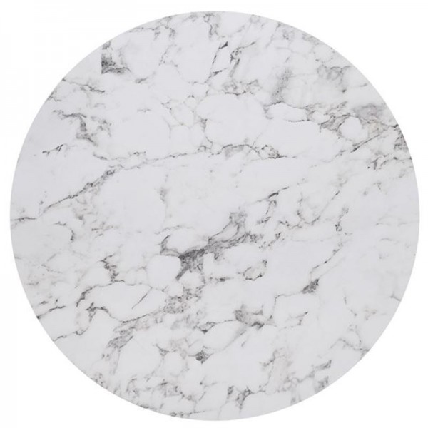HPL (High Pressure Laminated) Επιφάνεια Τραπεζιού Απόχρωση White Marble, Εξωτερικού χώρου-Ε101,421-HPL-2τμχ- Φ70cm/12mm