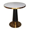 OLIVE Τραπέζι Βαφή Μαύρο-Gold, Επιφάνεια Sintered Stone White Marble-ΕΜ789,2-Μέταλλο / Τεχνόπετρα-Τεχνομάρμαρο-1τμχ- Φ70x73cm
