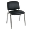SIGMA Καρέκλα-Pro Γραφείου Επισκέπτη, Μέταλλο Χρώμιο PVC Μαύρο-ΕΟ550,10-Μέταλλο/PVC - PU-6τμχ- 57x57x79cm / Σωλ.40x20/1.2mm