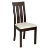 REGO Καρέκλα Οξιά Σκούρο Καρυδί, PVC Εκρού-Ε771,2-Ξύλο/PVC - PU-2τμχ- 45x52x97cm