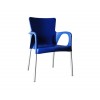 LARA Πολυθρόνα Dining Στοιβαζόμενη, ALU Silver, PP - UV Protection Απόχρωση Μπλε-Ε306,6-Αλουμίνιο/PP - Polywood-1τμχ- 60x52x85cm