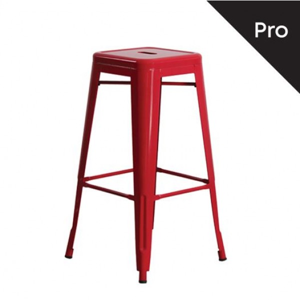 RELIX Σκαμπό Bar-Pro, Μέταλλο Βαφή Κόκκινο-Ε5190,2-Μέταλλο-1τμχ- 43x43 H.76cm