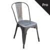 RELIX Καρέκλα-Pro, Μέταλλο Βαφή σε Απόχρωση Metal με Διακοσμητική Σκουριά-Ε5191,6-Μέταλλο-1τμχ- 45x51x85cm