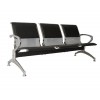 Κάθισμα Αναμονής - Υποδοχής 3 Θέσεων, Μέταλλο Χρώμιο PVC Μαύρο-Ε503,02-PU - PVC - Bonded Leather-1τμχ- 181x58x77cm