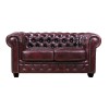 CHESTERFIELD 689 Καναπές 2Θέσιος Σαλονιού - Καθιστικού, Δέρμα, Απόχρωση Antique Red-Ε9574,24-Leather - Rubica Leather-1τμχ- 160x92x72cm