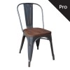 RELIX Wood Καρέκλα-Pro, Μέταλλο Βαφή Antique Black, Απόχρωση Ξύλου Dark Oak-Ε5191W,10-Μέταλλο/Ξύλο-1τμχ- 45x51x85cm