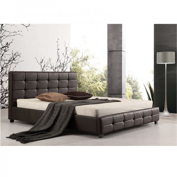 FIDEL Κρεβάτι Διπλό για Στρώμα 160x200cm, PU Σκούρο Καφέ-Ε8053,2-PU - PVC - Bonded Leather-1τμχ- 168x215x107cm