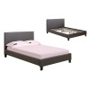 WILTON Κρεβάτι Διπλό, για Στρώμα 150x200cm, PU Σκούρο Καφέ-Ε8055-PU - PVC - Bonded Leather-1τμχ- 159x213x89cm