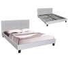 WILTON Κρεβάτι Διπλό, για Στρώμα 150x200cm, PU Άσπρο-Ε8055,1-PU - PVC - Bonded Leather-1τμχ- 159x213x89cm