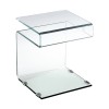 GLASSER Τραπεζάκι Βοηθητικό Διάφανο Γυαλί 12mm-ΕΜ735-Bent Glass - Γυαλί-1τμχ- 42x38x48cm