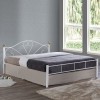 LAZAR Κρεβάτι Διπλό, για Στρώμα 150x200cm, Μέταλλο Βαφή Άσπρο-Ε8066,1-Μέταλλο-1τμχ- 158x210x95cm