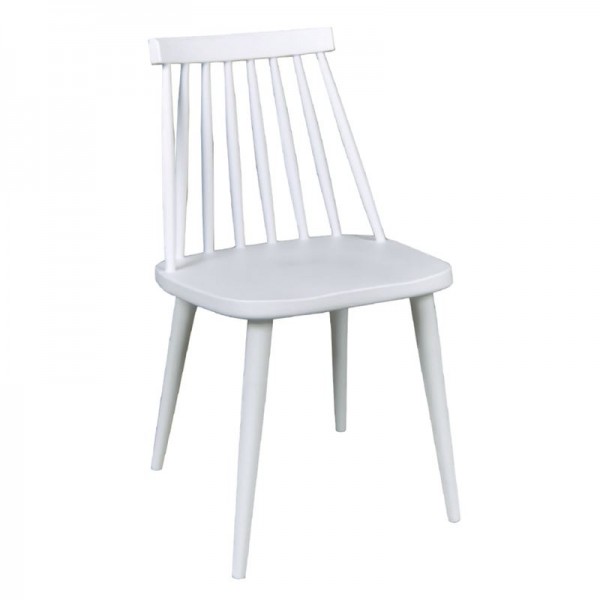 LAVIDA Καρέκλα Τραπεζαρίας Κουζίνας, Μέταλλο Βαφή Λευκό PP Άσπρο-ΕΜ139,11-Μέταλλο/PP - ABS - Polywood-4τμχ- 43x48x77cm