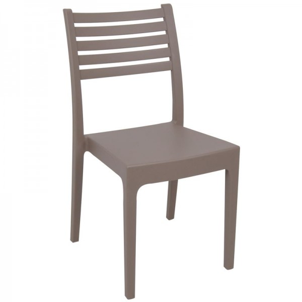 OLIMPIA Καρέκλα Τραπεζαρίας Κήπου Στοιβαζόμενη, PP - UV Protection, Απόχρωση Tortora-Ε345,4-PP - PC - ABS-1τμχ- 46x52x86cm