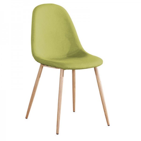 CELINA Καρέκλα Μέταλλο Βαφή Φυσικό, Ύφασμα Πράσινο-ΕΜ907,3-Μέταλλο/Ύφασμα-4τμχ- 45x54x85cm