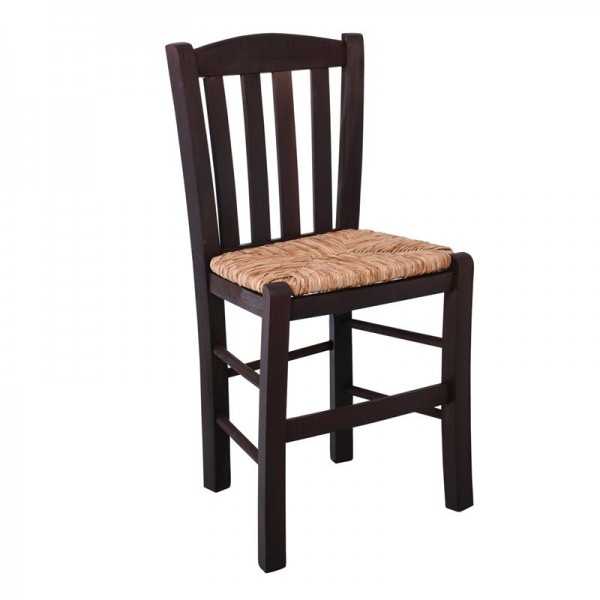 CASA Καρέκλα Οξιά Βαφή Εμποτισμού Καρυδί, Κάθισμα Ψάθα-Ρ966,Ε2-Ξύλο/Ψάθα-1τμχ- 42x45x88cm