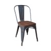 RELIX Wood Καρέκλα-Pro, Μέταλλο Βαφή Antique Black, Απόχρωση Ξύλου Dark Oak-Ε5191W,10-Μέταλλο/Ξύλο-1τμχ- 45x51x85cm