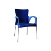 LARA Πολυθρόνα Dining Στοιβαζόμενη, ALU Silver, PP - UV Protection Απόχρωση Μπλε-Ε306,6-Αλουμίνιο/PP - Polywood-1τμχ- 60x52x85cm