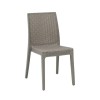 DAFNE Καρέκλα Τραπεζαρίας Κήπου Στοιβαζόμενη, PP Rattan Look UV Protection, Tortora-Ε328,4-PP - PC - ABS-1τμχ- 46x55x85cm