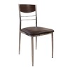 DINO Καρέκλα Tραπεζαρίας Κουζίνας, Μέταλλο Χρώμιο Σκούρο Καρυδί, PVC Καφέ-ΕΜ919,2-Μέταλλο/Paper-6τμχ- 42x51x90cm