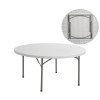 BLOW τραπέζι Συνεδρίου - Catering Πτυσσόμενο, Μέταλλο Βαφή Γκρι, HDPE Άσπρο-ΕΟ174-Μέταλλο/PP - ABS - Polywood-1τμχ- Φ152cm H.74cm