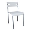 SWIFT Καρέκλα Στοιβαζόμενη Μέταλλο Βαφή Silver, PP Άσπρο-ΕΜ912,1-Μέταλλο/PP - ABS - Polywood-8τμχ- 42x46x77cm