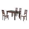 MILLER Set Τραπεζαρία Κουζίνας Ξύλινη Επεκτεινόμενο Τραπέζι + 4 Καρέκλες Σκ.Καρυδί-PVC Εκρού-Ε781,S-Ξύλο/PVC - PU-1τμχ- Table120+30x80x74Chair45x52x97