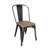 RELIX Wood Natural Oak Καρέκλα Μέταλλο Βαφή Antique Black-Ε5191W,10N-Μέταλλο/Ξύλο-1τμχ- 45x51x85cm