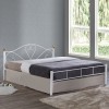 LAZAR Κρεβάτι Διπλό, για Στρώμα 160x200cm, Μέταλλο Βαφή Άσπρο-Ε8067,1-Μέταλλο-1τμχ- 168x210x95cm