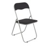 LINDA Καρέκλα Πτυσσόμενη Βαφή Γκρι, Pvc Μαύρο-Ε557,1-Μέταλλο/PVC - PU-6τμχ- 43x46x80cm