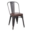 RELIX Καρέκλα, Μέταλλο Antique Black, Pu Κάθισμα Σκούρο Καφέ-Ε5191Ρ,10-Μέταλλο/PVC - PU-1τμχ- 45x51x82cm