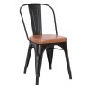 RELIX Καρέκλα, Μέταλλο Βαφή Μαύρο Matte, Pu Camel-Ε5191Ρ,14Μ-Μέταλλο/PVC - PU-1τμχ- 45x51x82cm