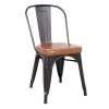 RELIX Καρέκλα-Pro, Μέταλλο Βαφή Antique Black, Pu Camel-Ε5191Ρ,104-Μέταλλο/PVC - PU-1τμχ- 45x51x82cm