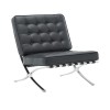 BARCELONA τ. Καρέκλα Σαλονιού Καθιστικού Inox - Pu Μαύρο-Ε968,12-PU - PVC - Bonded Leather-1τμχ- 75x83x84cm
