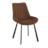 MATT Καρέκλα Tραπεζαρίας Μέταλλο Βαφή Μαύρο, Ύφασμα Suede Καφέ-ΕΜ790,2-Μέταλλο/Ύφασμα-4τμχ- 55x61x88cm